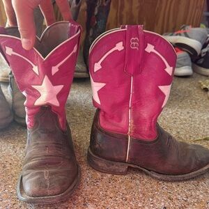 Anderson Bean Pink and Tan Cowboy Boots